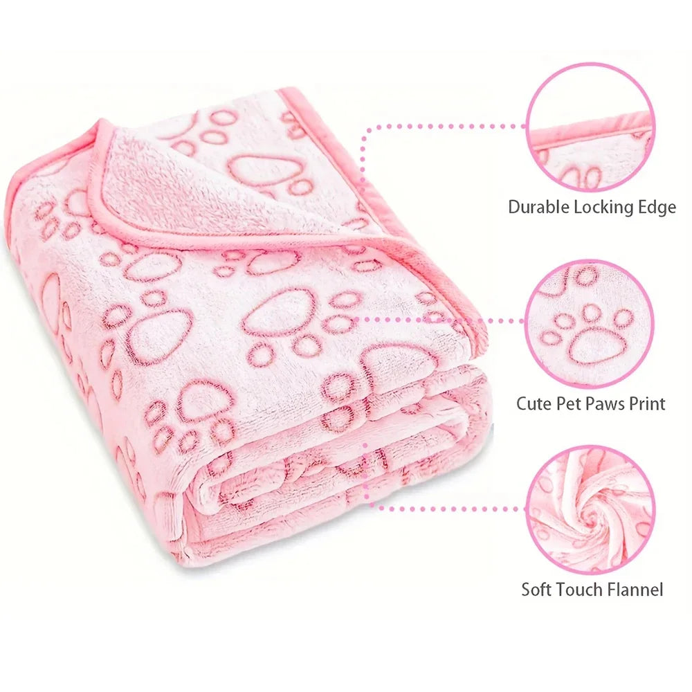 Pet Blanket,Soft Fluffy,High Quality,Cute Paw Print Dog Blanket,Pet Pad Warm Cozy Blanket Puppy acsessories Dog step Puppy pads