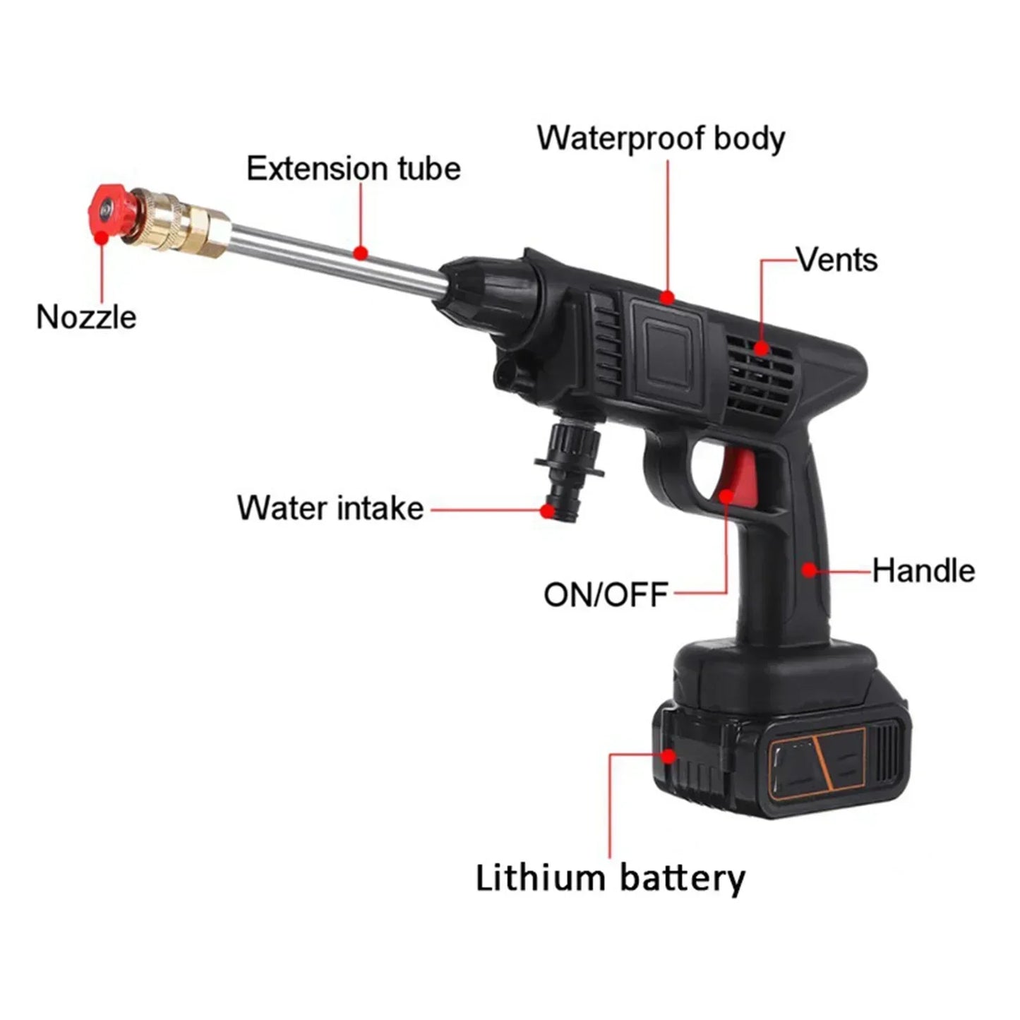 Electric High Pressure Washer Rechargeable Car Wash Gun Cordless Electric Water Gun Foam Machine for Makita 24V Battery