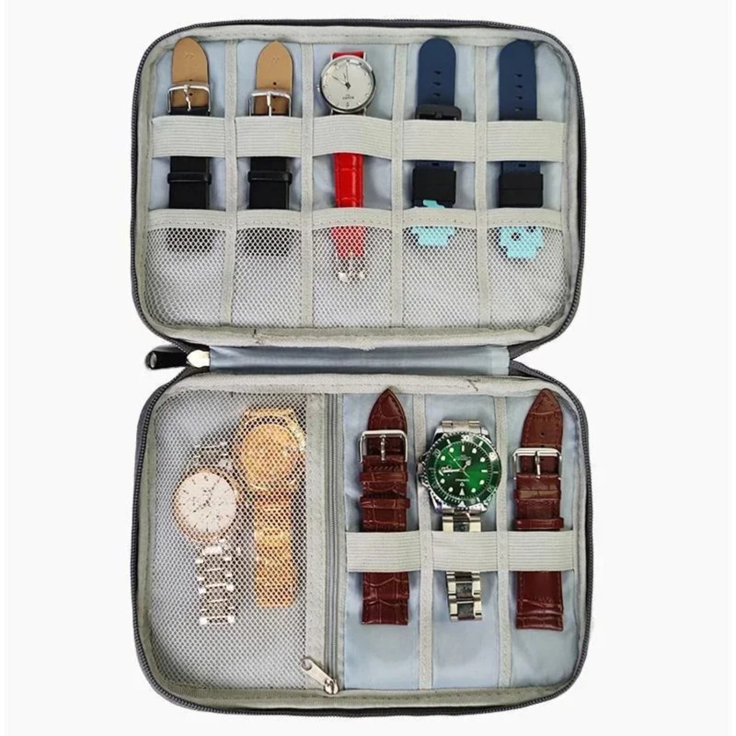 Organizer Smart Multifunction Portable Watch Band Box Strap Travel Pouch - Keep your Watches Safe and Secure on the Go! Coins