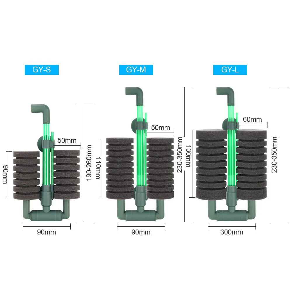 Aquarium Double Head Sponge Filter Aquarium Accessories Purifying Clean Water Fish Tank Air Pump Professional Aquario Filtro