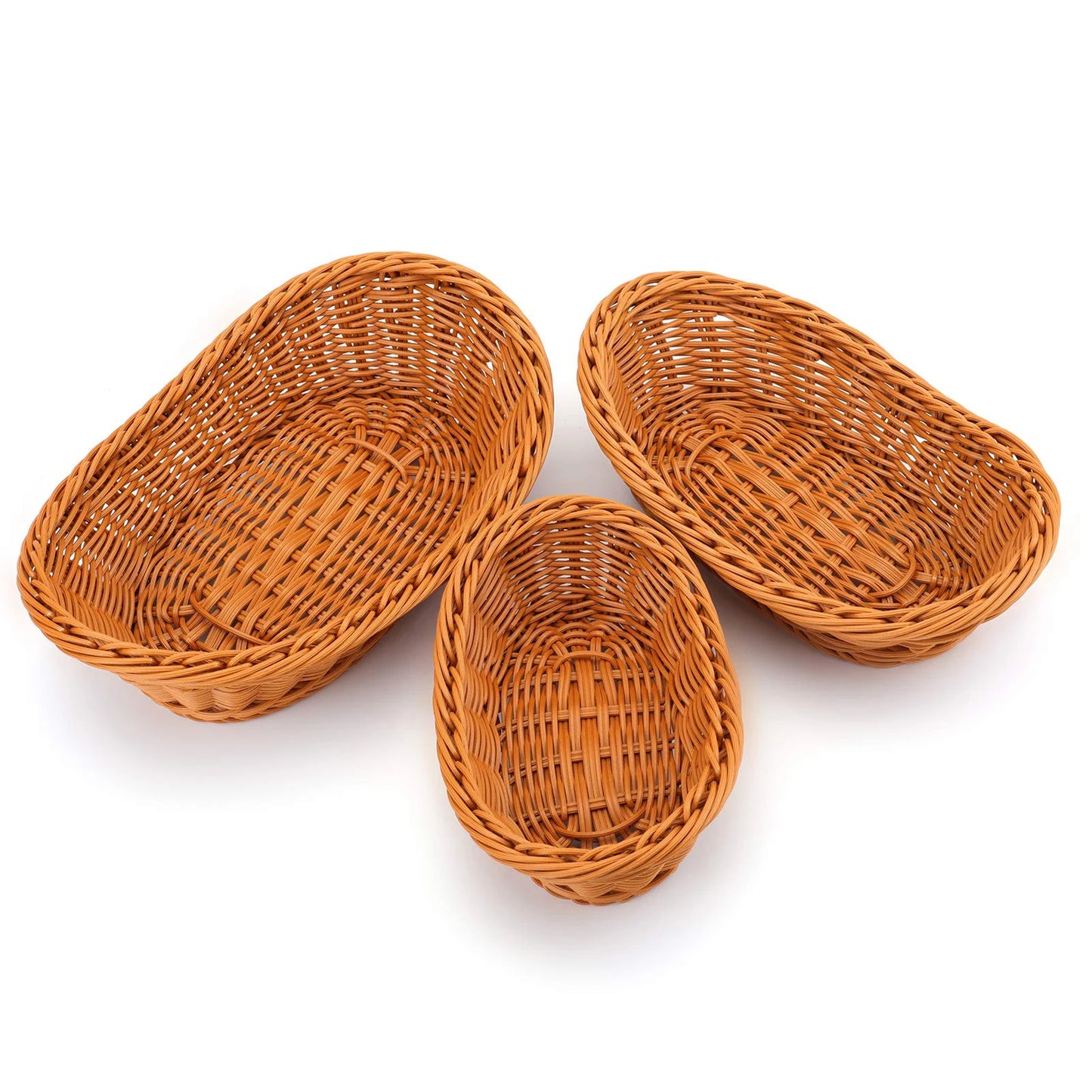 Simulation Hand Woven Rattan Basket Kitchen Supplies Food Serving Holders Suitable for Restaurant Vegetables CLH@8