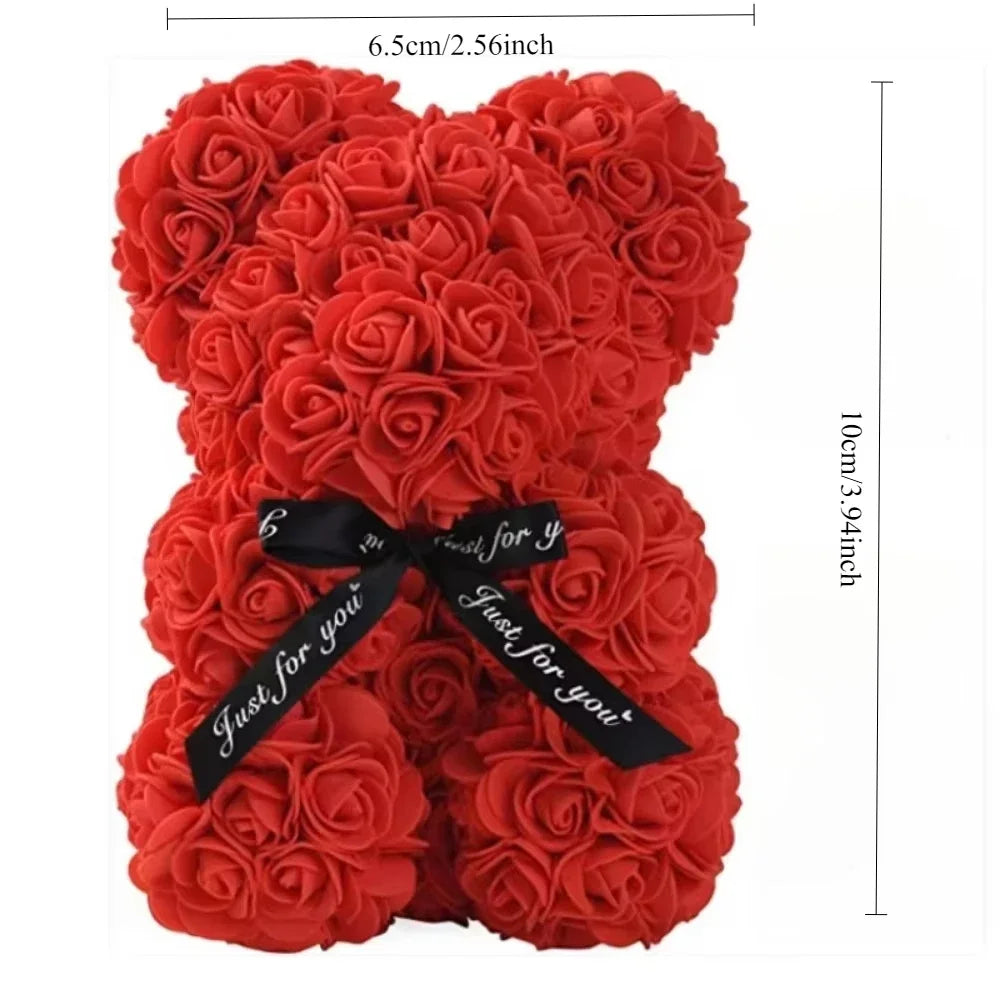 Artificial Flower Eternal Rose Teddy Bear for Mom Mothers Day Birthday Valentines Day Anniversary Gifts & Decor Miniatures Ponyo