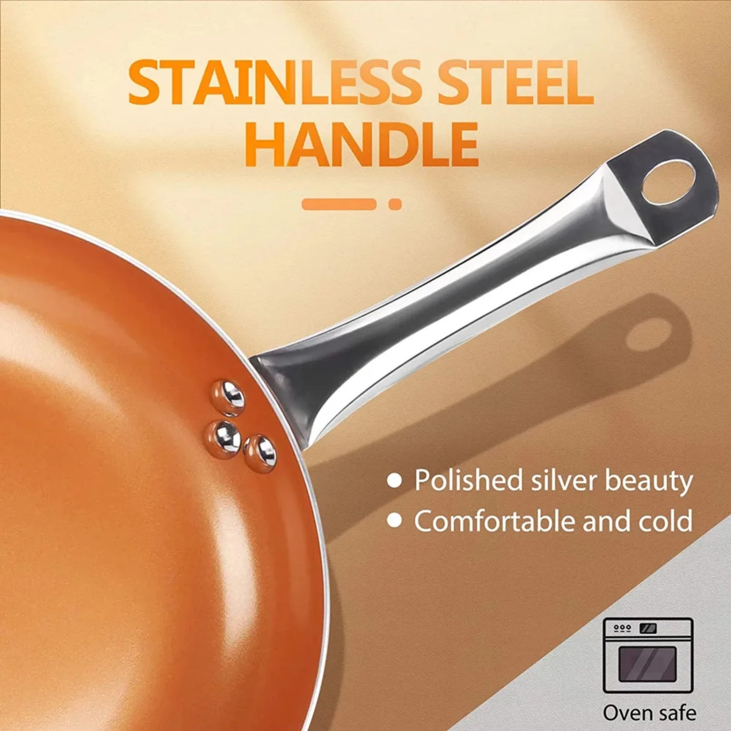 Non-Stick Copper Cooking Pans: Versatile and Durable Option for Effortless Frying on Gas and Induction Cooktops - Ideal for Ever