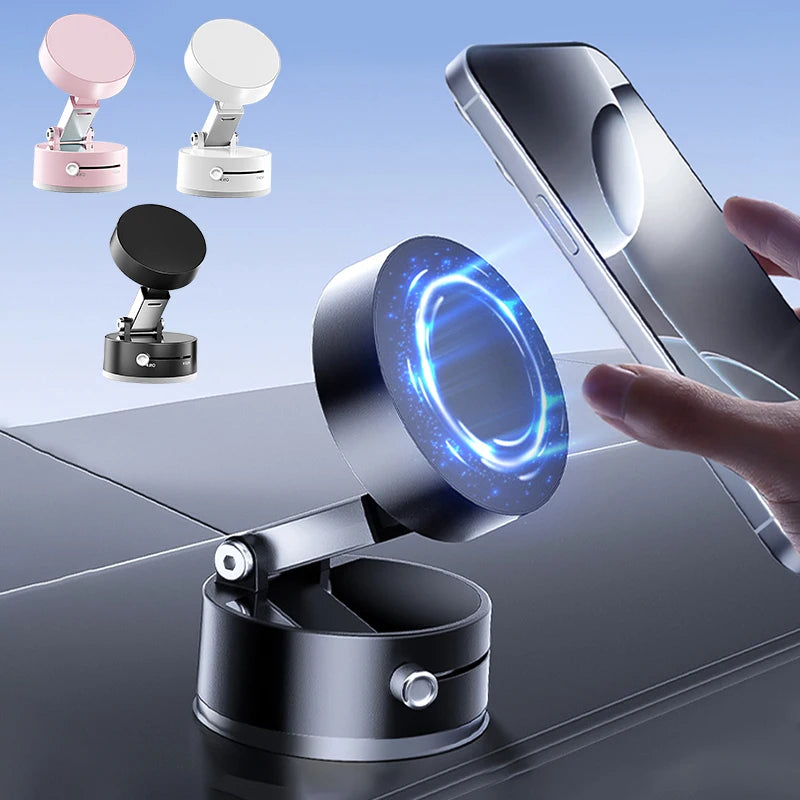 Double Side Magnetic Suction Cup Holder For iPhone Android Multi-functional Foldable Storage Holder Vacuum Lazy Swivel Stand