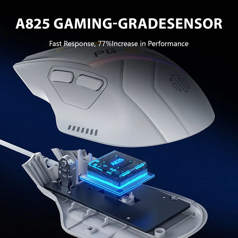 INPHIC PG1 Wired Gaming Mouse Ergonomic E-sports Macro Programming RGB Competitive Peripheral [Hardware Macro +1000 Return Rate]