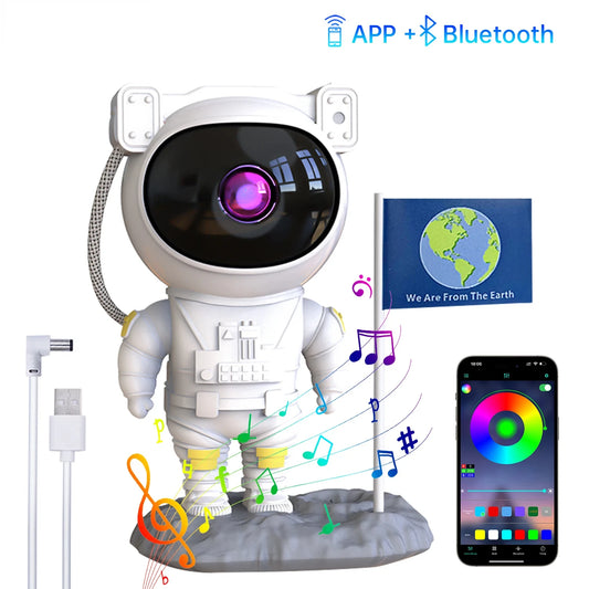 Astronaut Projector with Bluetooth Music Speaker App Control Timer Nebula Star Space Projector Night Light   Gift Small lamp Dad