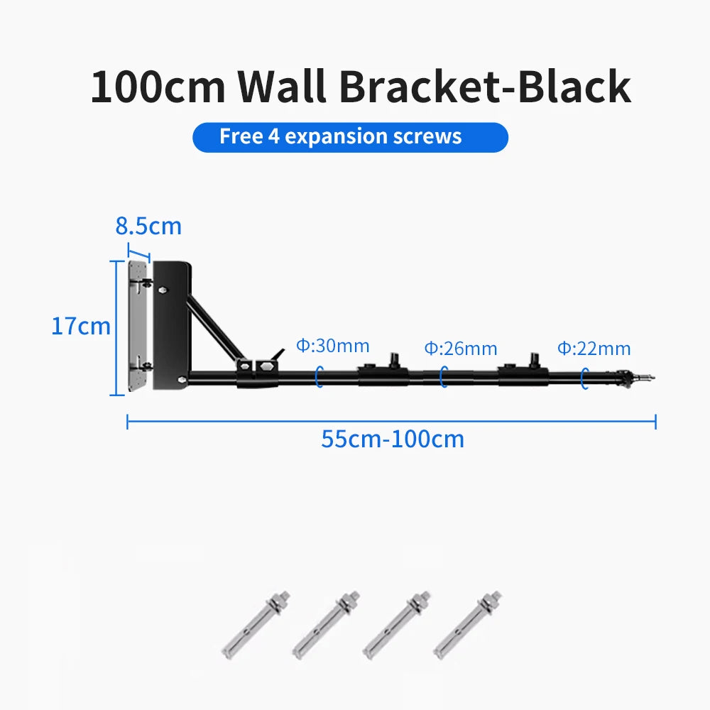 170cm 135cm Heavy Wall Mount Boom Arm Projector Bracket for Photography Studio Softbox Video Strobe Ring Lights