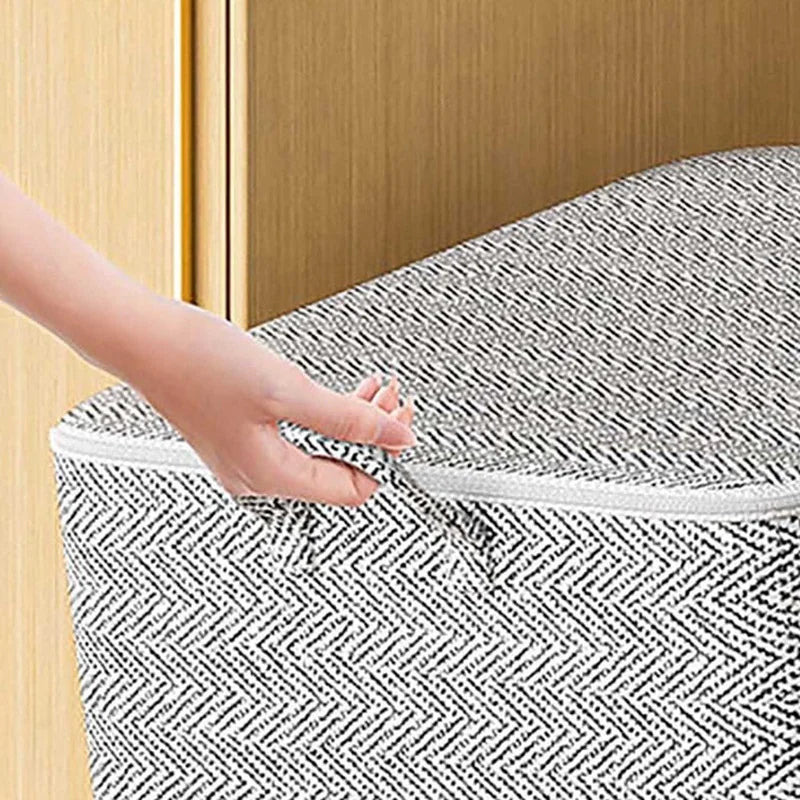 Non-Woven Zippers Storage Bag Moving Quilt Storage Basket Travel Large-Capacity Clothing Storage Bag Reusable Durable