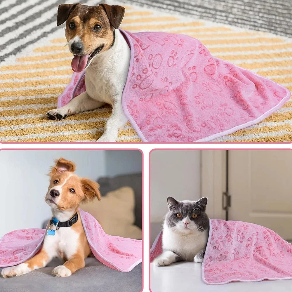 Pet Blanket,Soft Fluffy,High Quality,Cute Paw Print Dog Blanket,Pet Pad Warm Cozy Blanket Puppy acsessories Dog step Puppy pads