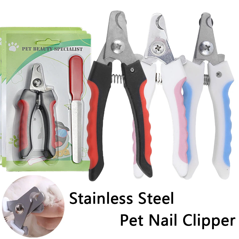 Professional Pet Nail Clipper Stainless Steel Dog Cat Nail Trimmer Labor-Saving Nail Clipper Convenient Dog Grooming Supplies