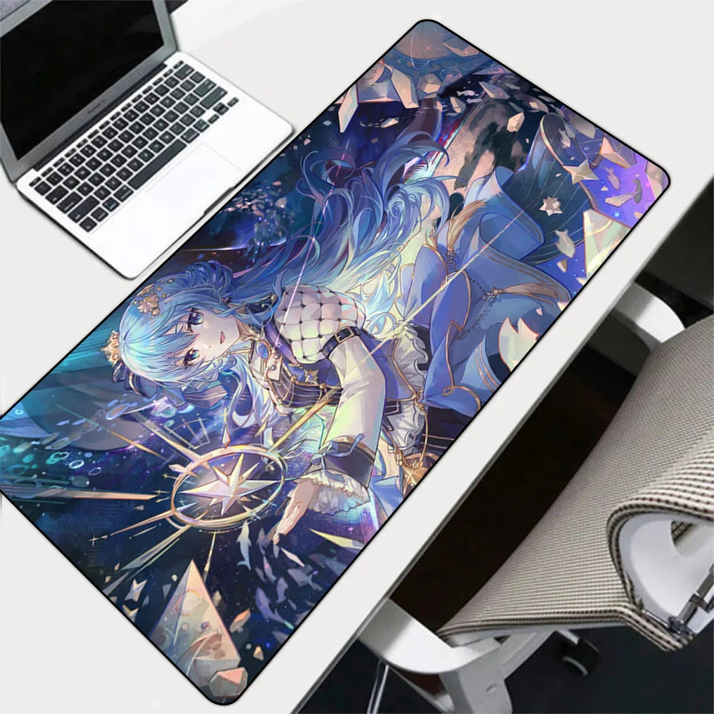 Large Mouse Pad Hoshimachi Suisei Anime Computer Notebook Mouse Mat Non-slip Keyboard Desk Pad Hololive Gaming Setup Accessories