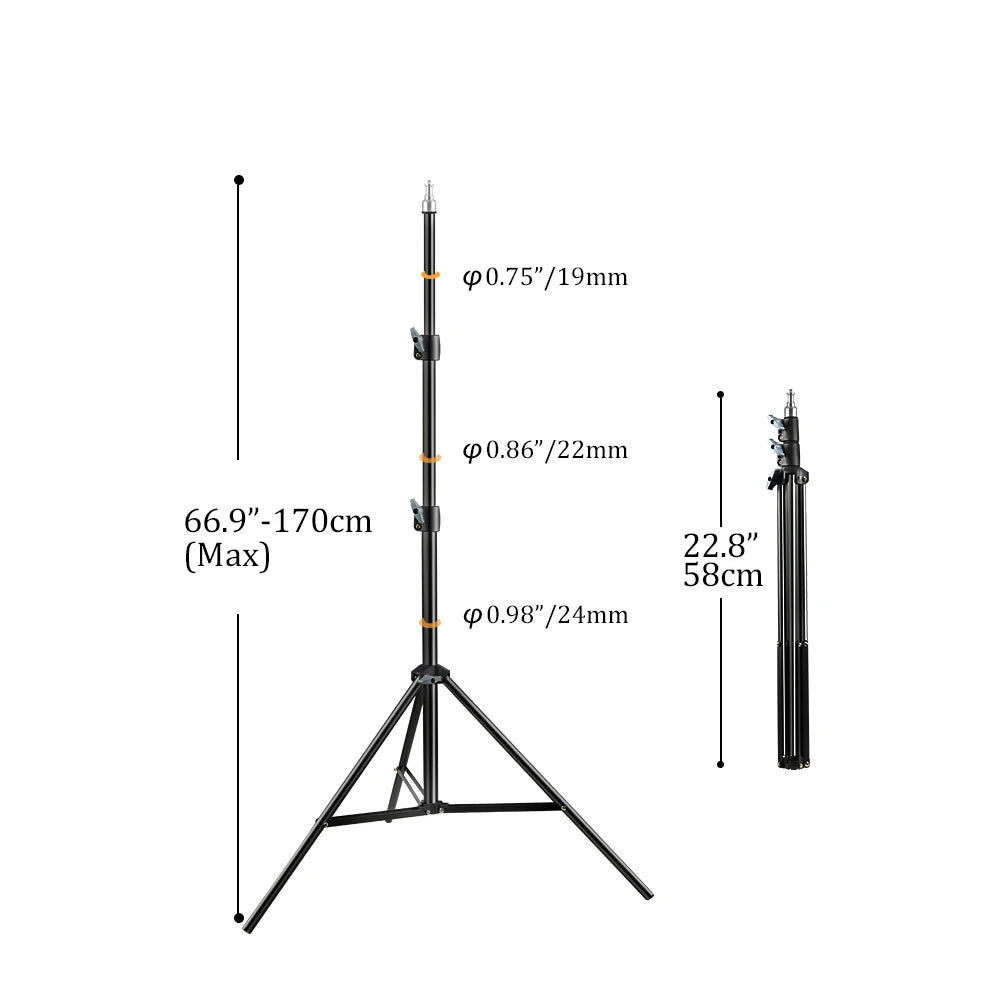 200CM 170CM 55CM Tripod for Phone Mobile Selfie Stick Light Stand 1/4 Screw Head For Photo Studio Flashes Photographic Softbox