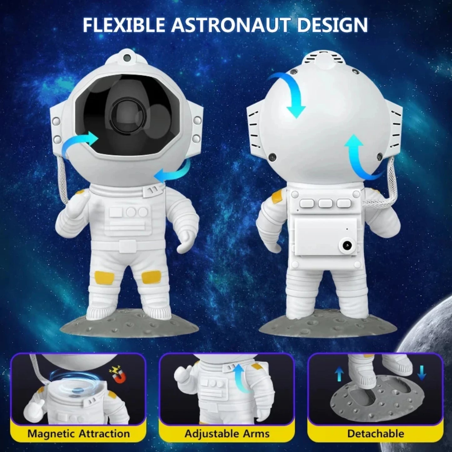 Astronaut  Starry Projector Lamp LED Star Sky Night Light with Remote Control  Bedroom  Decor  Birthday Gift Zenitsu Stich Pixel