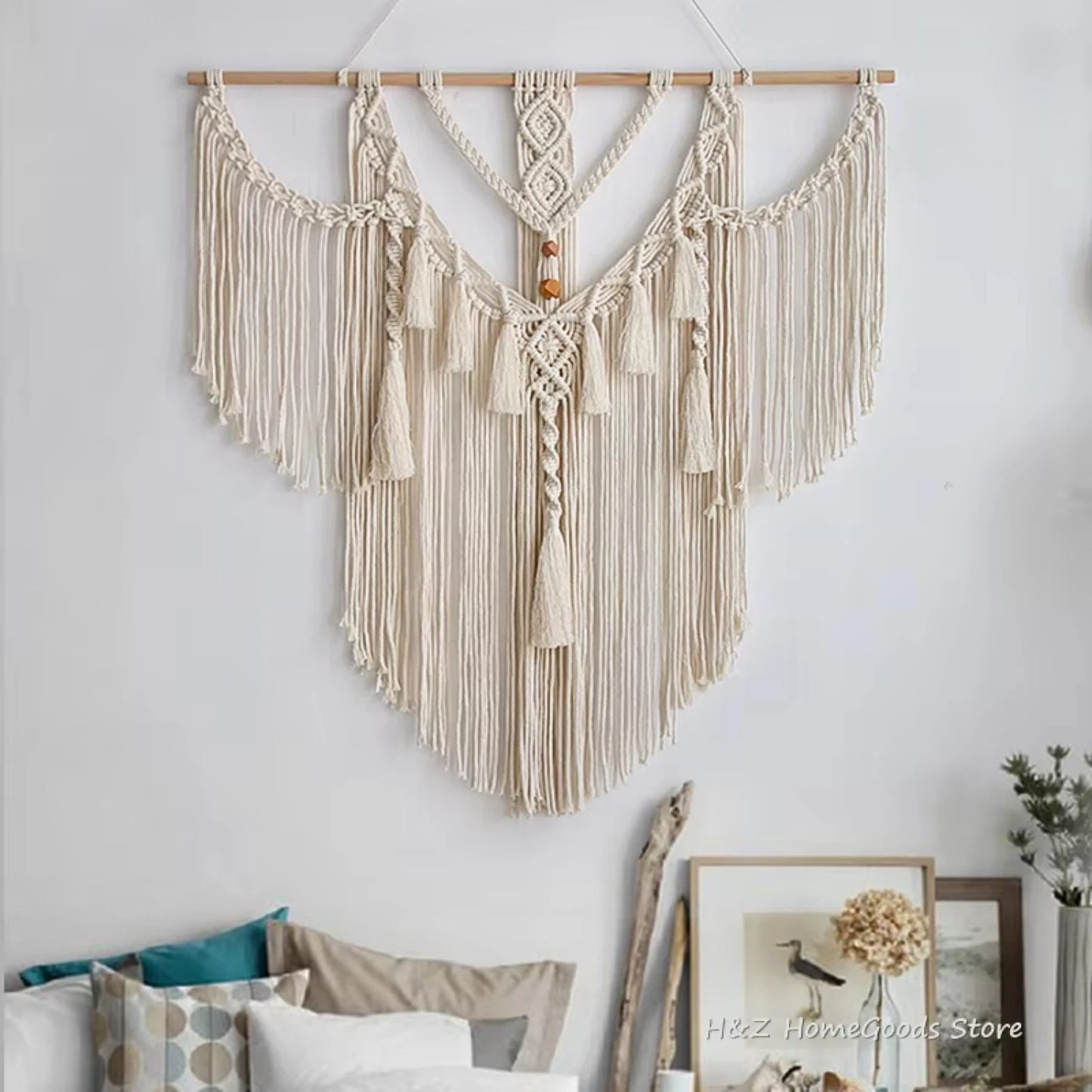 Big Macrame Wall Hanging Tapestry With Tassels Hand Woven Nordic Style  Living Room Bedroom House Art Decor  Decoration Brujeria