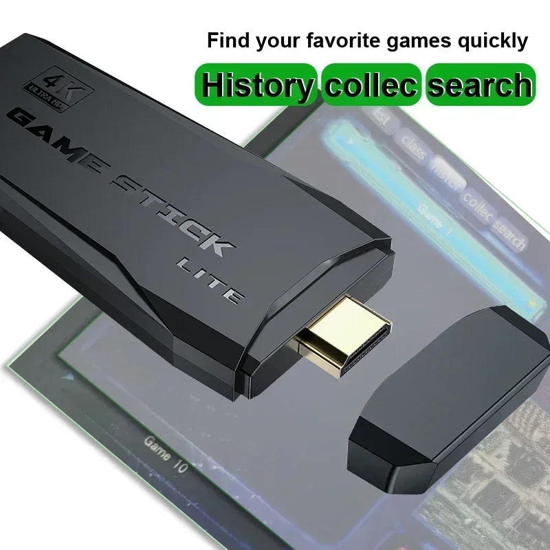 وحدة تحكم فيديو Game Stick 4K HD 2.4G لاسلكية مزدوجة لـ PS1/FC/GB/GBA Retro TV Dendy Game Console 20000+ Game Sticks