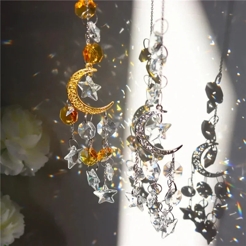 Crystal Rainbow Catcher Glass Light Wind Chimes Outdoor Art Hanging Pendant Home Decor Garden Prism Window Decoration Crafts