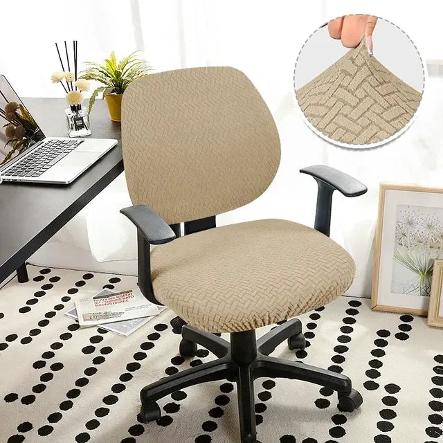 Luxurious Jacquard Stretch Slipcover for Office Chair - Elevate Your Workspace with Opulent, High-Quality Design. Experience Ult