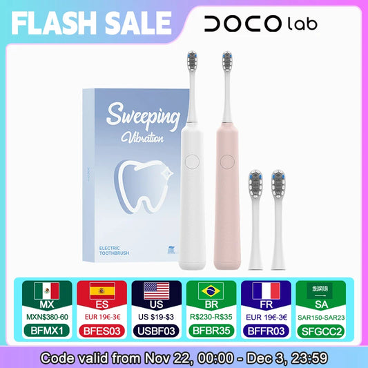 DOCO Sonic Electric Toothbrush 3-gear vibration Mode Smart Whitening Oral Clean Tooth Brush Personal care appliances