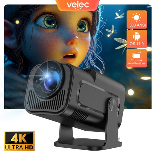 جهاز عرض صغير Velec HY320 محدث بدقة 4K يعمل بنظام Android 11 وWiFi 6 وBT 5.0 Allwinner H713 للمنزل والاستخدام الخارجي، جهاز عرض محمول HY320 MINI