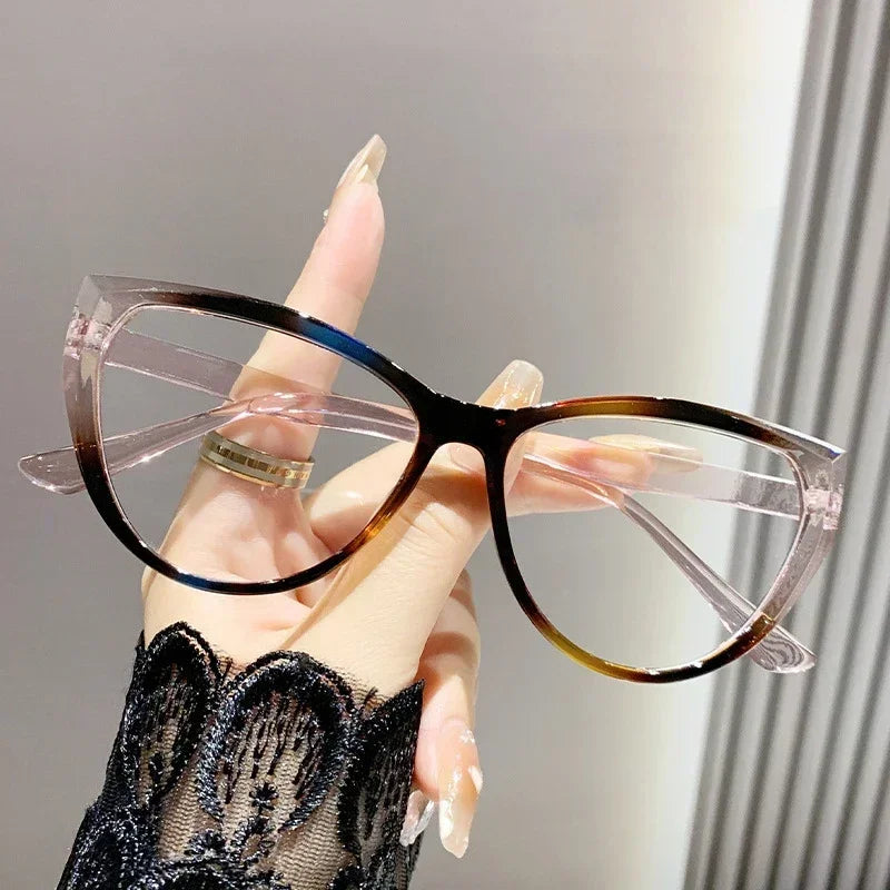 Women Cat Eye Myopia Eyeglasses Fashion Trendy Anti-blue Light Near Sight Glasses Female Vintage HD Lens Minus Eyewear 0 To -4.0