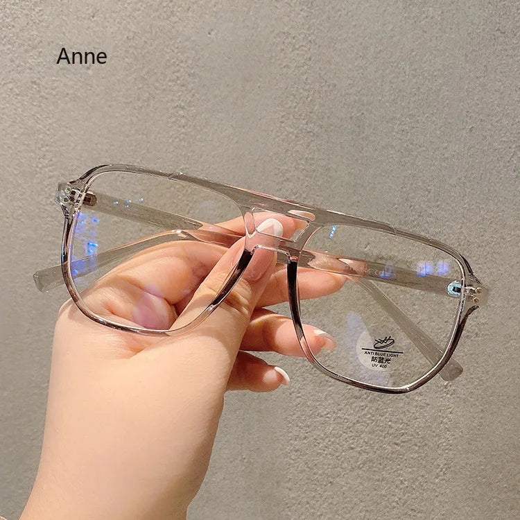 Square Double Briges Anti Blue Light Glasses Men Blue Light Blocking Glasses Women Eyeglasses Frame Optical Eyewear Computer