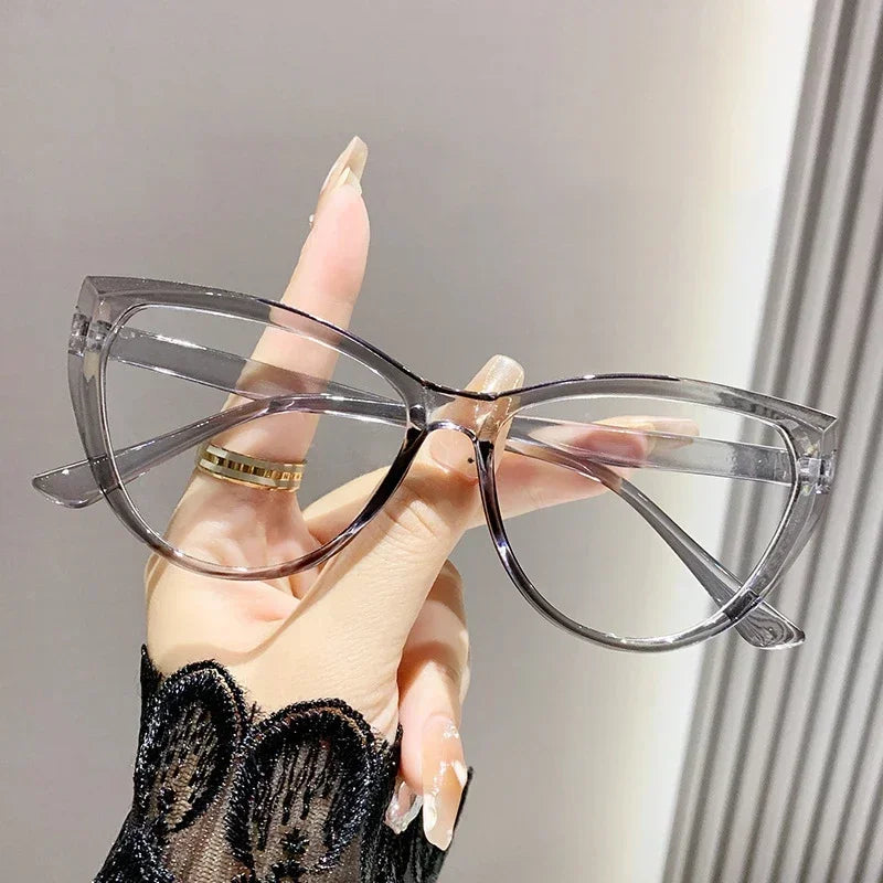 Women Cat Eye Myopia Eyeglasses Fashion Trendy Anti-blue Light Near Sight Glasses Female Vintage HD Lens Minus Eyewear 0 To -4.0