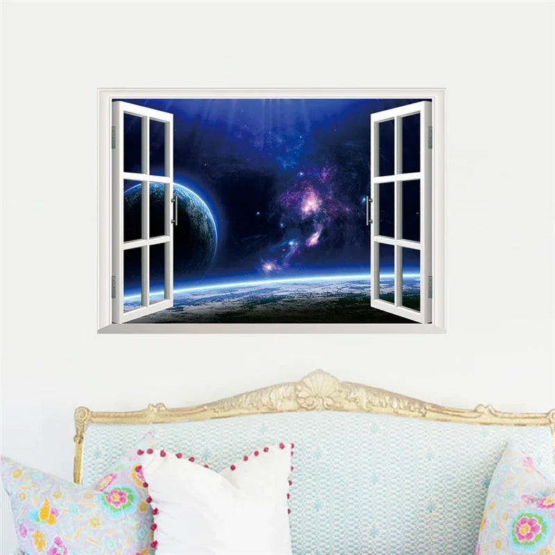 Black Hole Nebula Planet Star Wall Stickers For  Room Decoration Vivid 3d Space Theme Mural Art Diy  Decal Pvc Poster