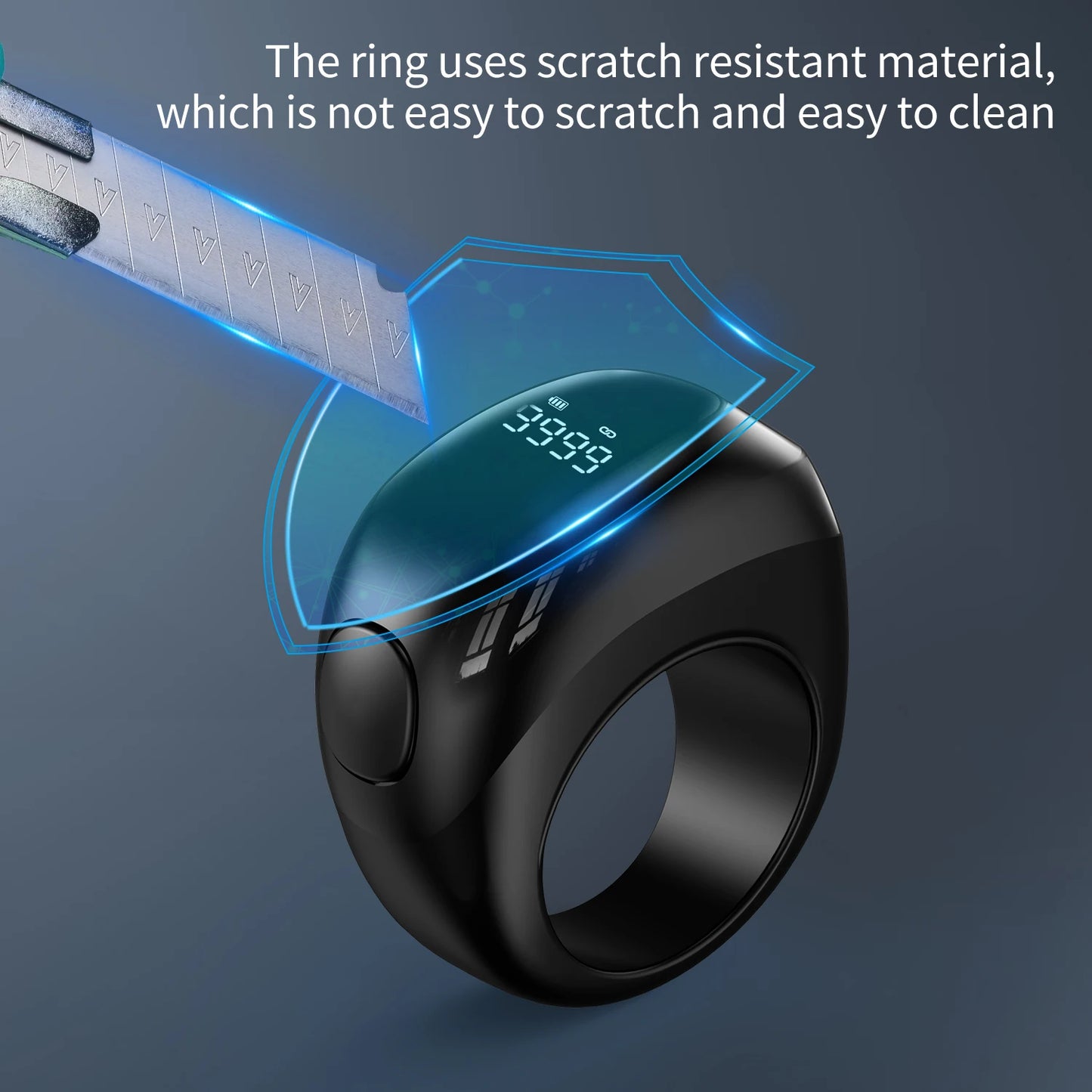 Smart Ring Counter with Bluetooth Muslim Ramadan Gift Zikr Ring Digital Electronic Counter Clicker Clear Display