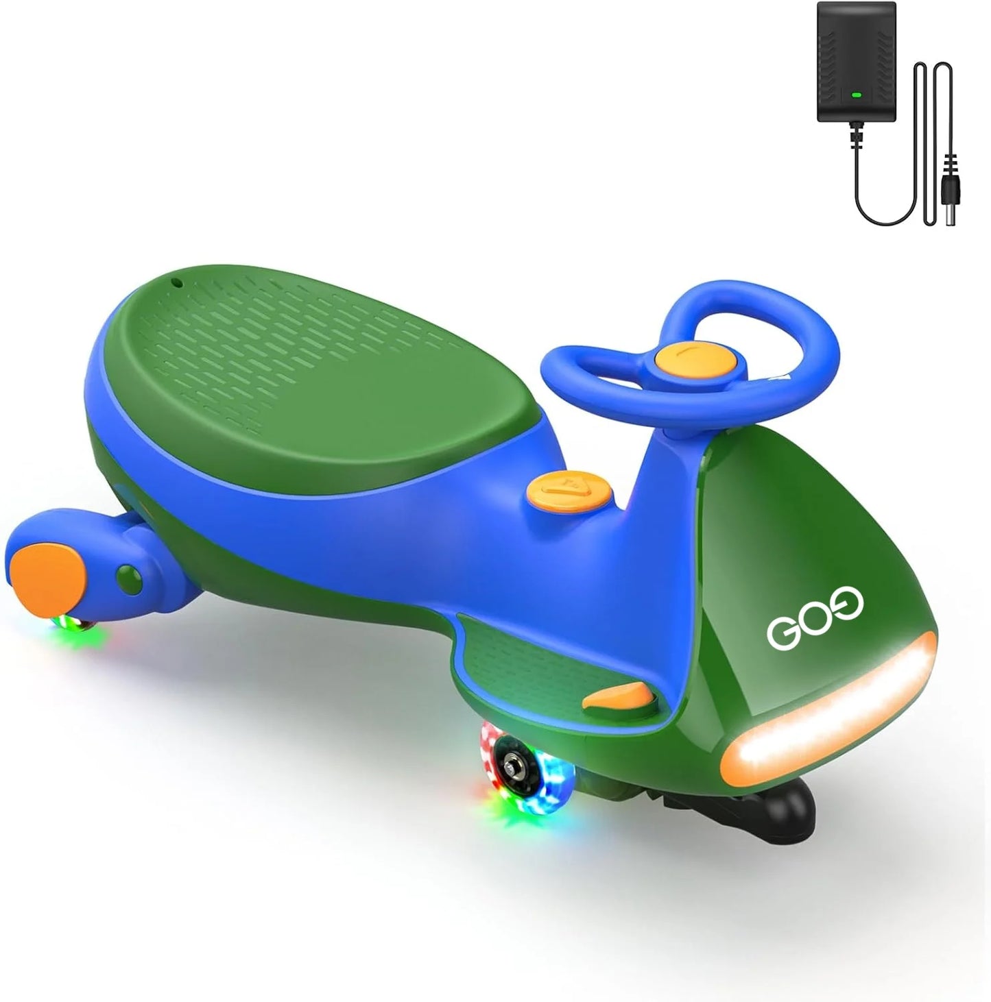 Electric Wiggle Car with Pedal, 2 Speed Ride On Car Toy, 2 in 1 Swing Car for Kids, Rechargeable Battery, Bluetooth, Ages 3 up