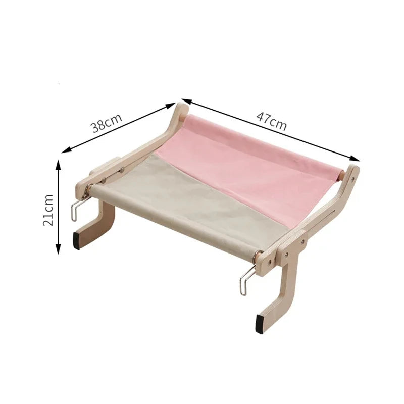 Sturdy Cat Window Wooden Assembly Hanging Bed Cotton Canvas Easy Washable Multi-Ply Plywood Hot Selling Hammock Nest Beds Gatos