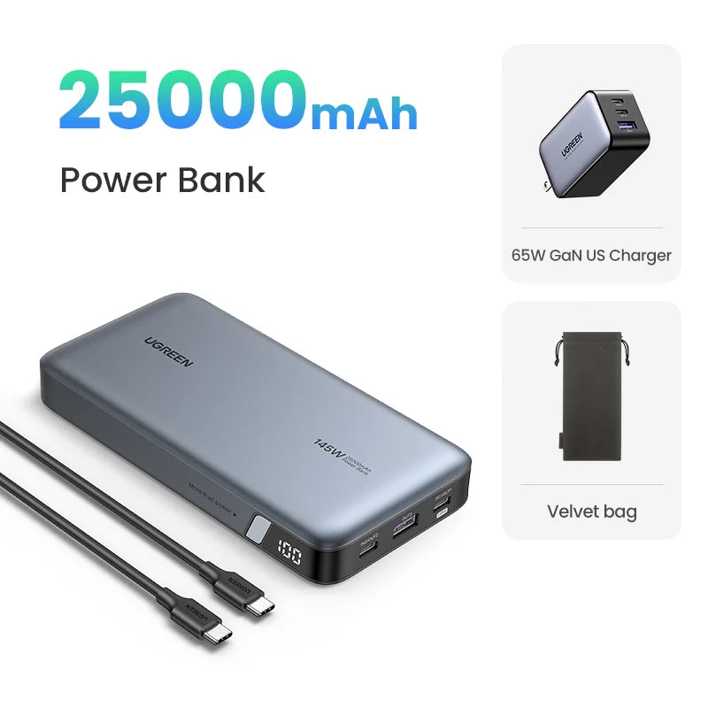 UGREEN 100W 20000mAh Power Bank Portable PD Fast Charging PowerBank for iPhone 15 Laptop Notebook  Fast Charge External Battery