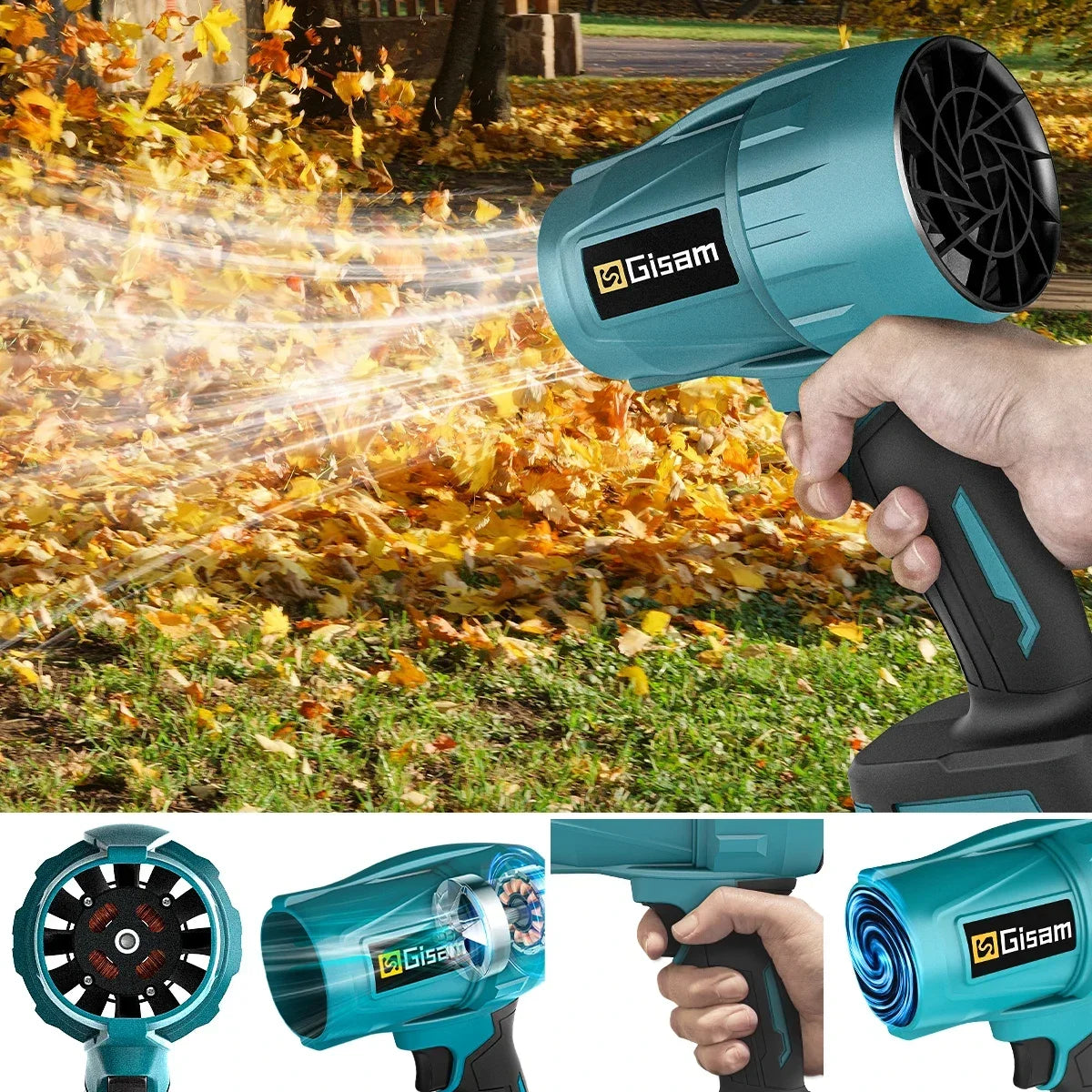 200M/S Brushless Turbo Electric Blower Turbo Jet Fan Violent Blower Car Dryer Handheld Dust Blowing Tool for Makita 18V Battery