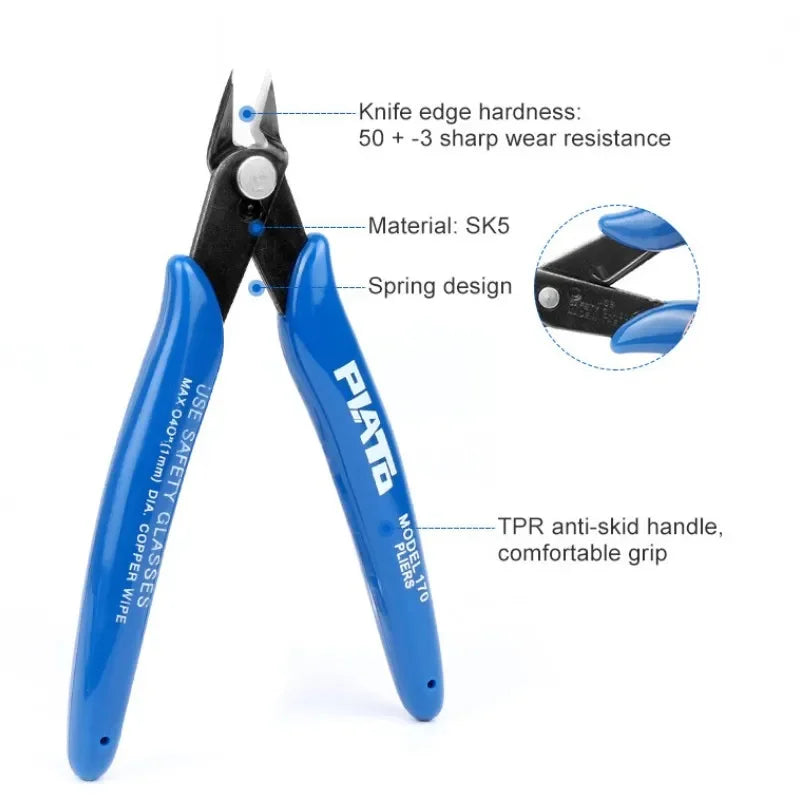 1PC 170 Wishful Clamp DIY Electronic Diagonal Pliers Side Cutting Nippers Wire Cutter 3D printer parts Hand Tools Fishing pliers