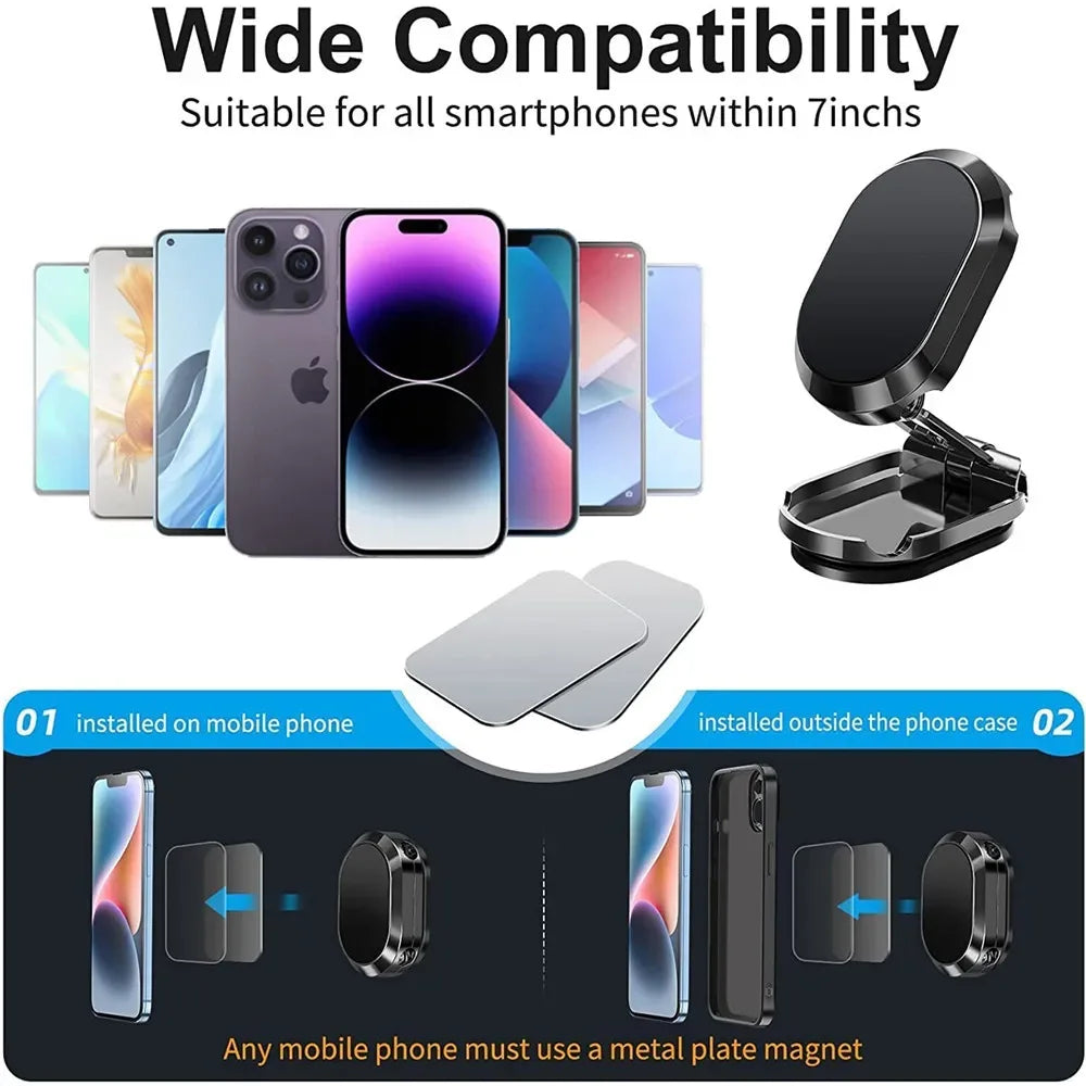 Magnetic Car Phone Holder Mount Magnet Smartphone Mobile Stand Cell GPS Support In Car For iPhone 14 13 12 11X8 Xiaomi Samsung