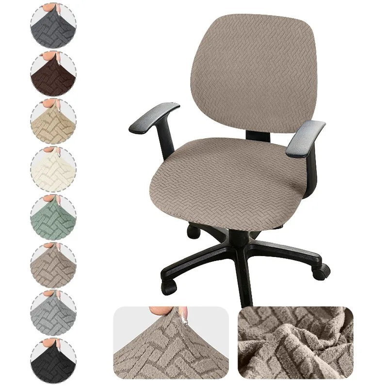 Luxurious Jacquard Stretch Slipcover for Office Chair - Elevate Your Workspace with Opulent, High-Quality Design. Experience Ult