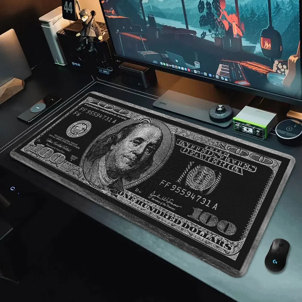 Dollar Gaming Pc Setup Accessories Gamer Desk Mat Mouse Pad Large Computer Table Mousepad Anime Mats Office Xxl Mause Pads Mice