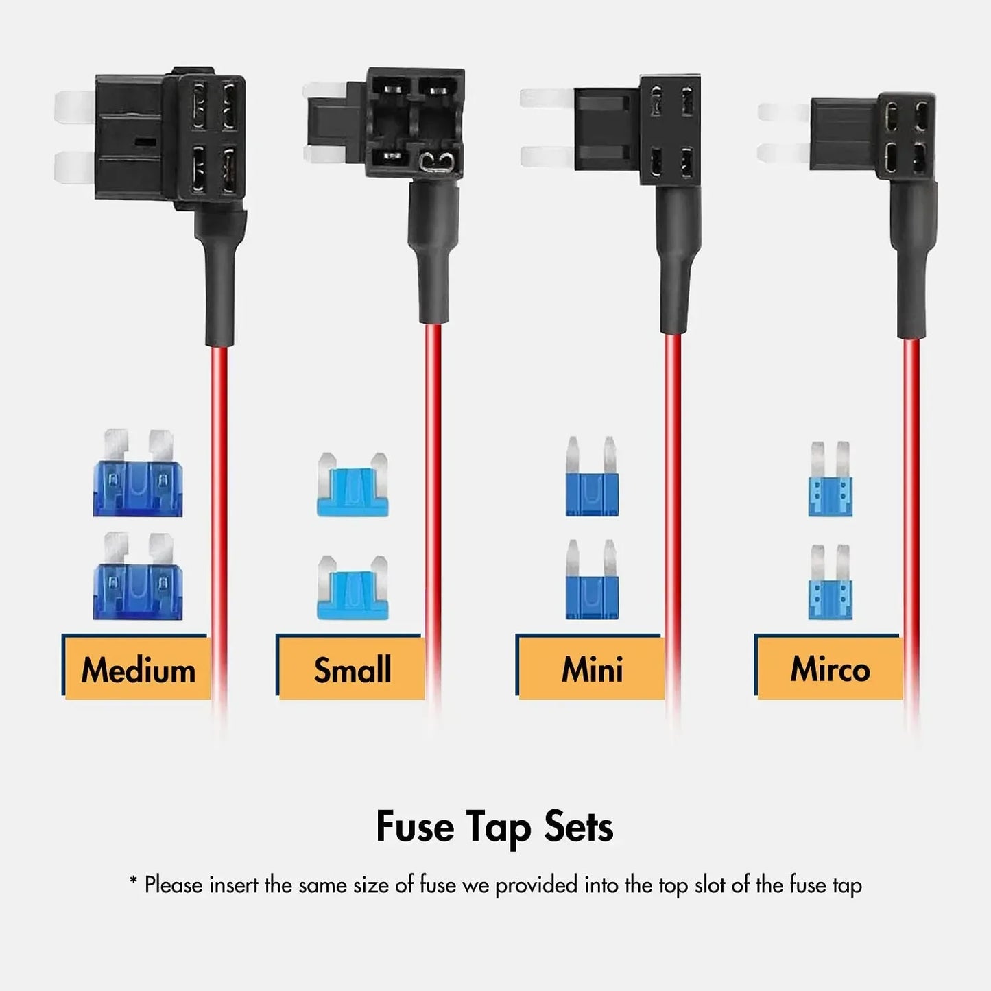 REDTIGER F7N F9 F17 F7N TDash Cam Hardwire Kit USB C PortCar DVR Record Charger Cable Kit 12V- 24V To 5V 4 Fuse Kit