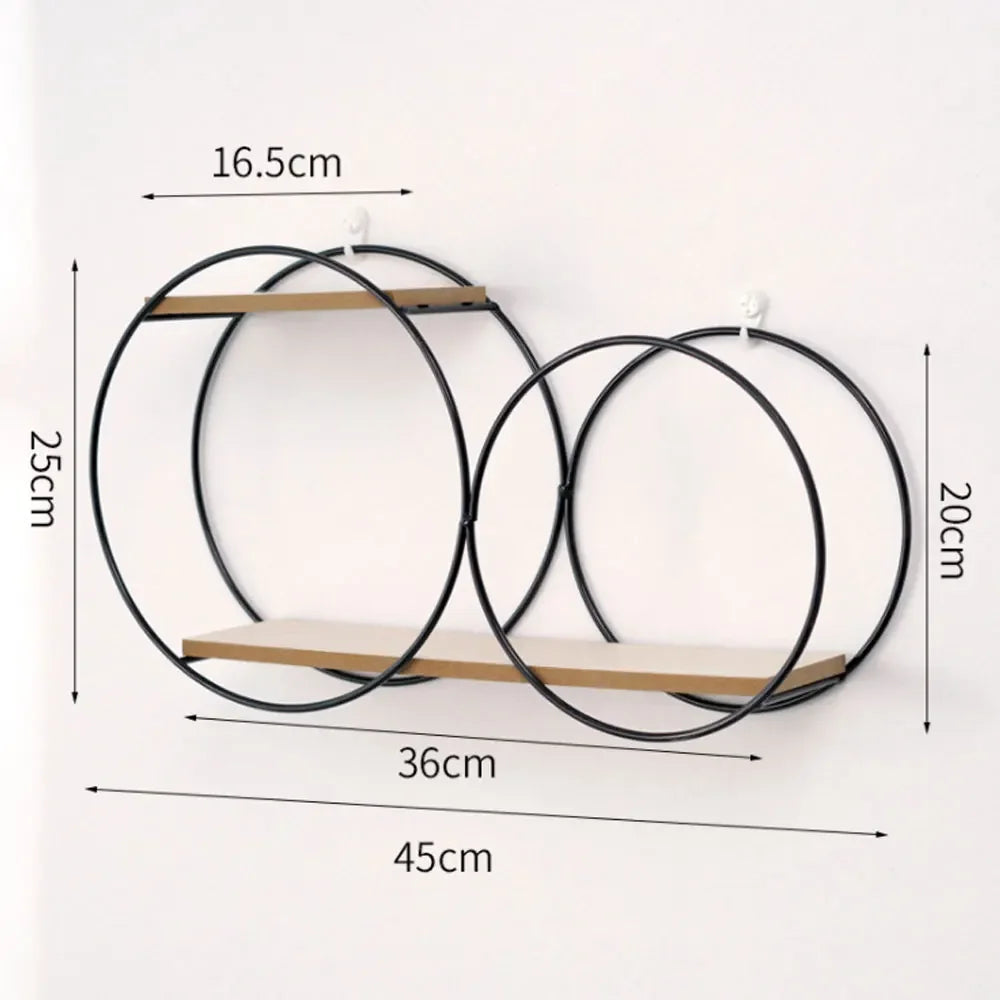 Room Rack Decoration Wall Circular Hanging Home Decor Shelves Candle Holder Aesthetic And Supports Wooden Teen Living Floating