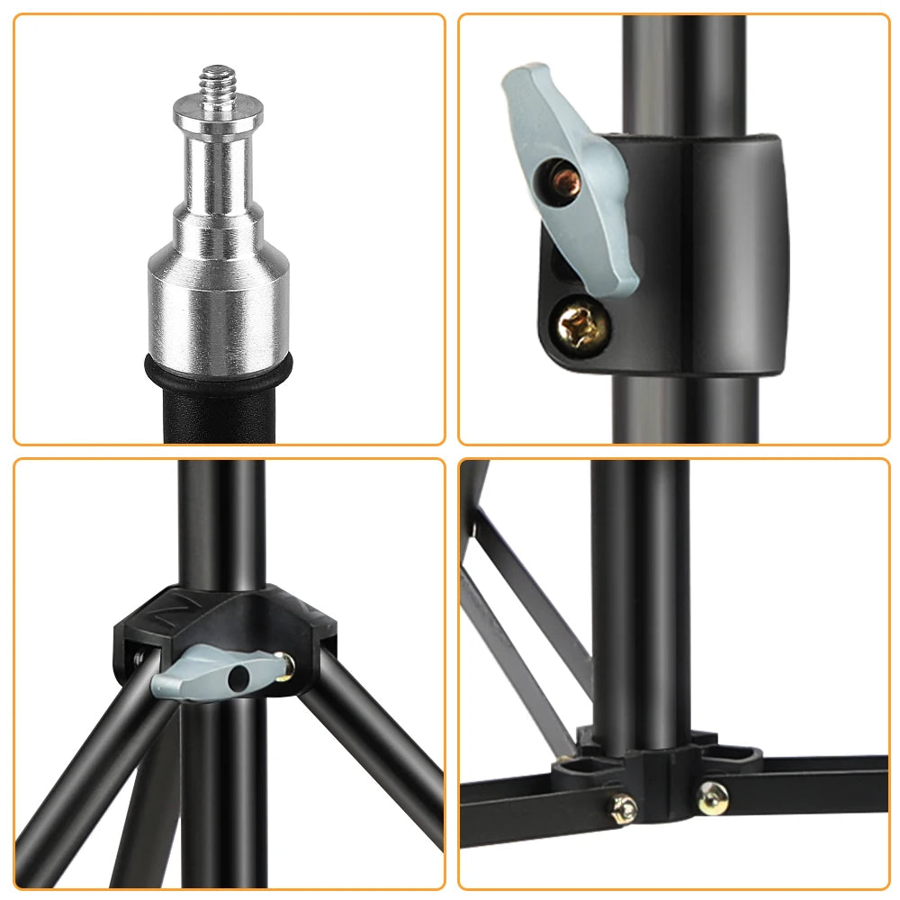 SH 190cm 1/4 Screw Head Light Tripod Stand With Wheels Photography Selfie Portable Trepied Smartphone For Mini Photo Studio