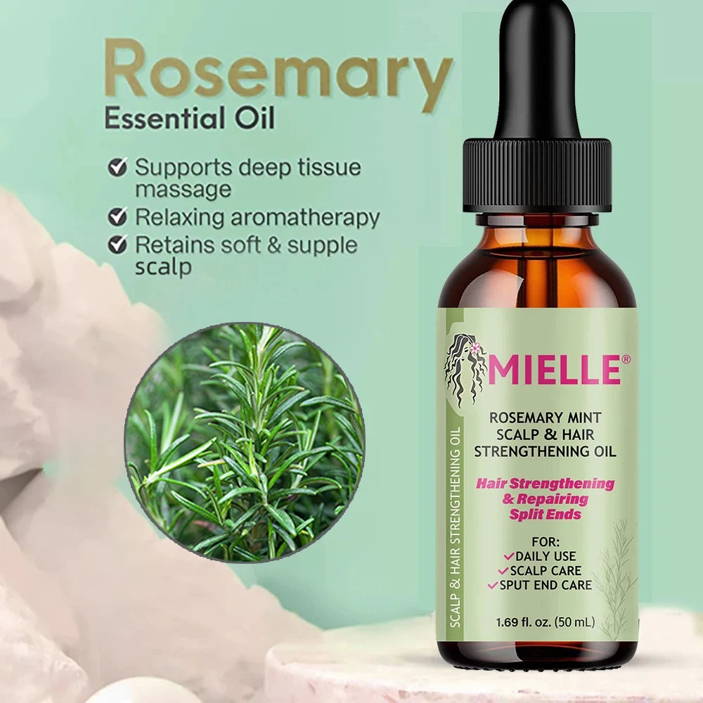 Hair Growth Essential Oil Rosemary Mint Hair Strengthening Oil Nourishing Treatment for Split Ends and Dry Organics Hair Care