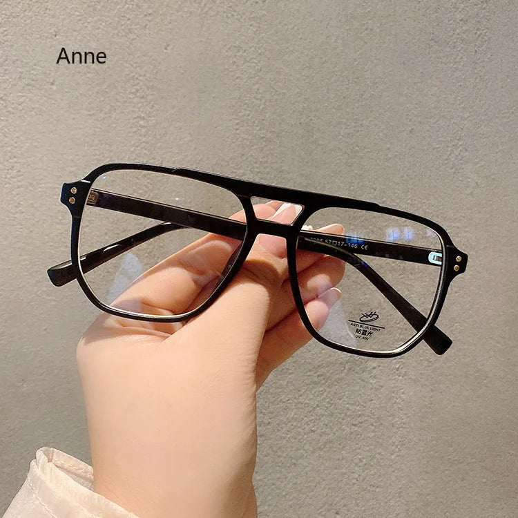 Square Double Briges Anti Blue Light Glasses Men Blue Light Blocking Glasses Women Eyeglasses Frame Optical Eyewear Computer