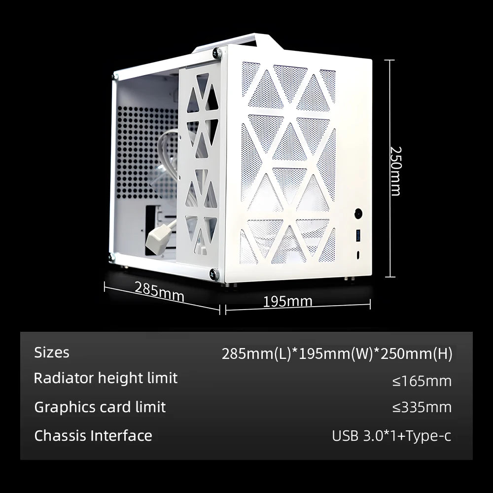 New Mini Computer Case MT02 Support MATX Motherboard SFX Small Power Graphics Card Desktop Chassis USB 3.0 Type-C DIY PC Case