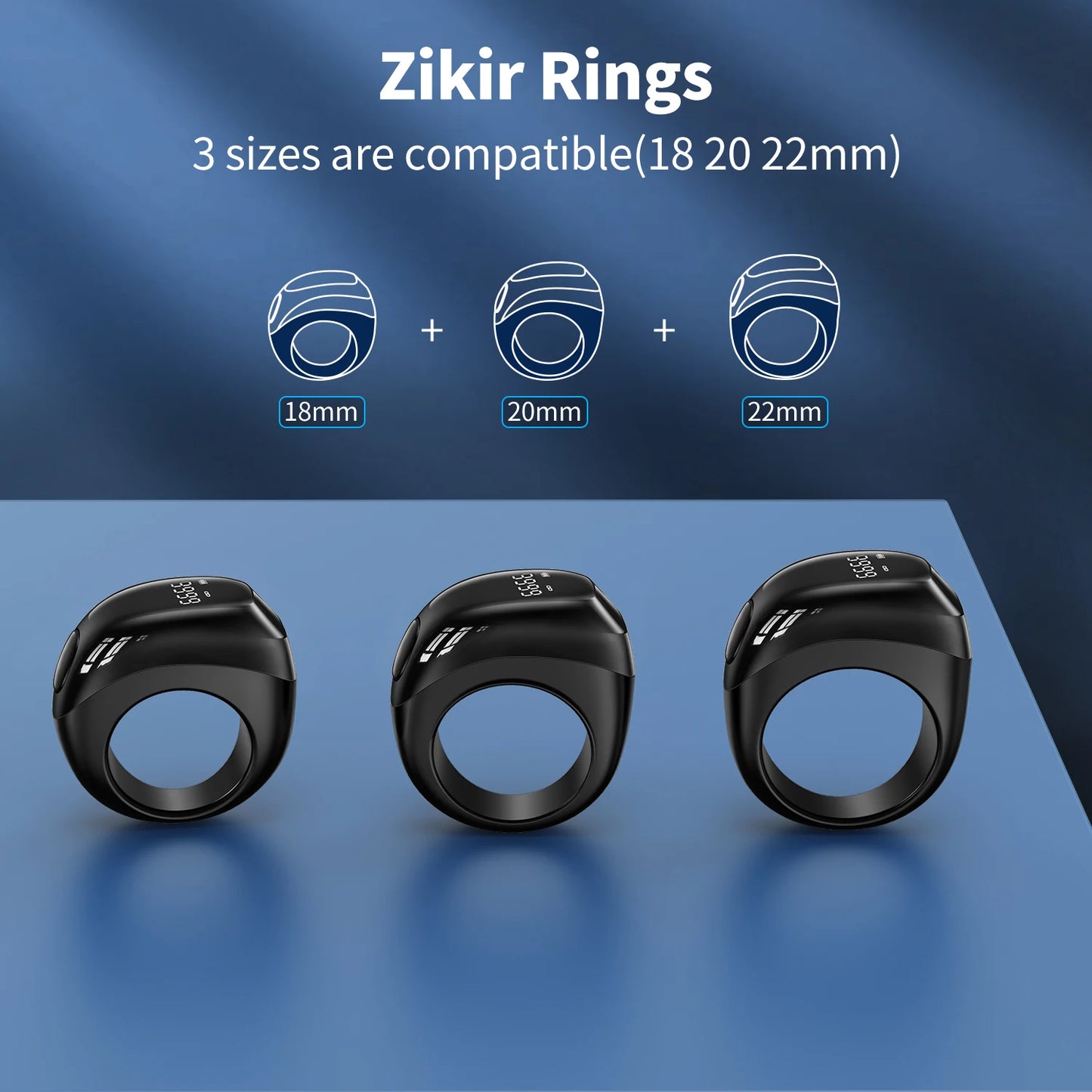 Smart Ring Counter with Bluetooth Muslim Ramadan Gift Zikr Ring Digital Electronic Counter Clicker Clear Display