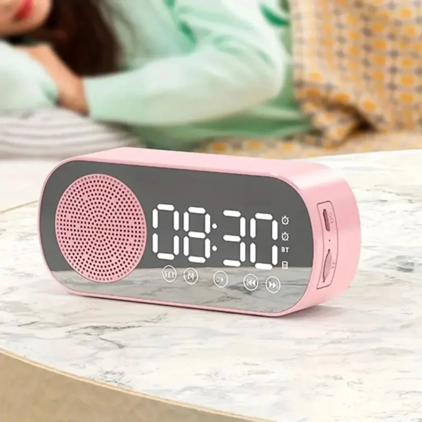 Digital Alarm Clock Wireless Bluetooth Speaker Support TF FM Radio Sound Box Bass Subwoofer Boombox Desktop Music Player Timer