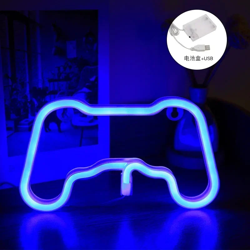 Neon Signs  Bedroom Wall Decor USB Powered     Game Room Living Room Teen Gamer Room Decoration Licence plate Emo room decor Pug