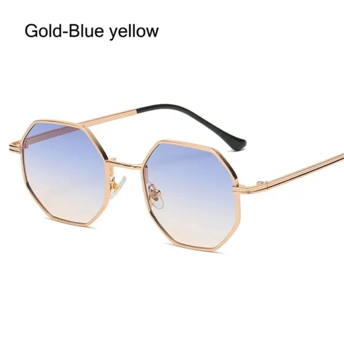 Retro Square Sunglasses  Men Women Fashion Small Frame Polygon Sun Glasses Vintage Metal UV Protection Sunglasses