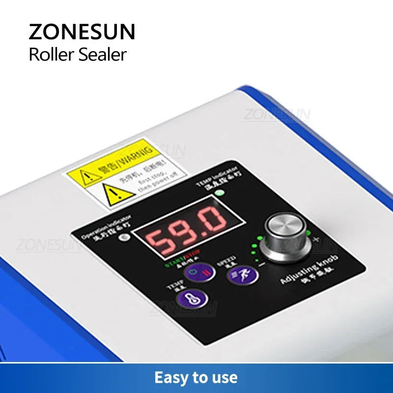 ZONESUN Portable Bag Sealer Roller Sealing Machine Aluminum Foil Composite Plastic Film PE Coated Paper Food Packaging ZS-GLF1P