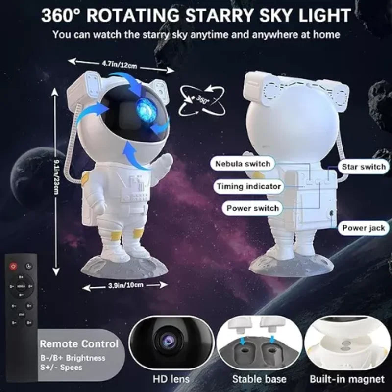 Projector lights, Bluetooth speakers, celebrity astronaut lights, velvet lights, and desk lamps