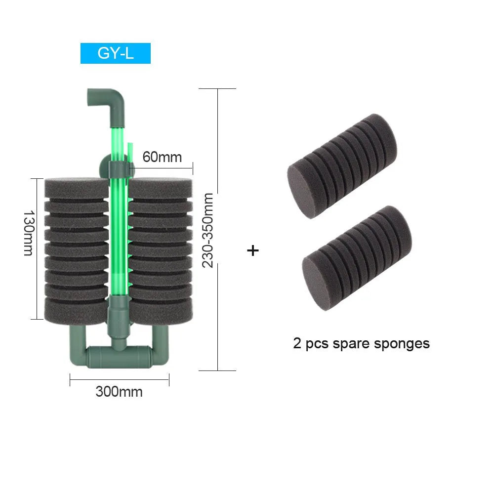 Aquarium Double Head Sponge Filter Aquarium Accessories Purifying Clean Water Fish Tank Air Pump Professional Aquario Filtro