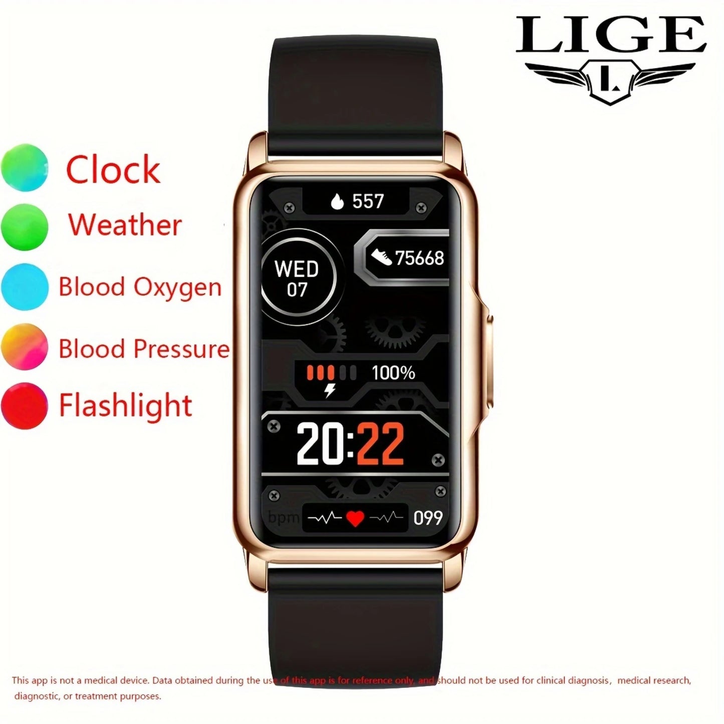 Smart Watch 3.73cm Full Touch With Low Battery Reminder/weather/Alarm Clock Reminder/ Message Notification/20+ Sports Modes For